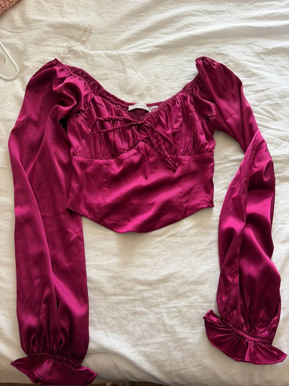 Altar'd State Fuchsia Satin Top
